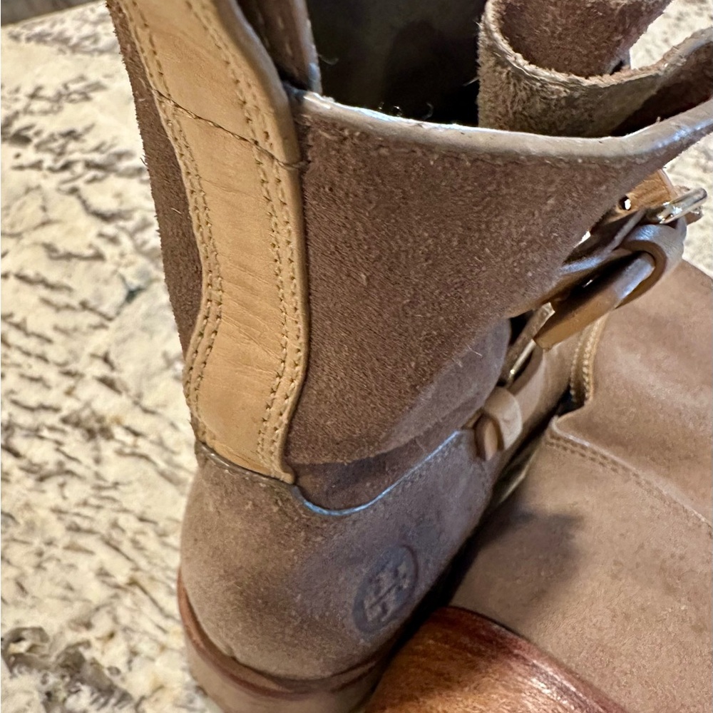 Tory Burch Leather Tan Women's Brown Ankle Boots 8 Fall Winter Casual - Picture 5 of 6